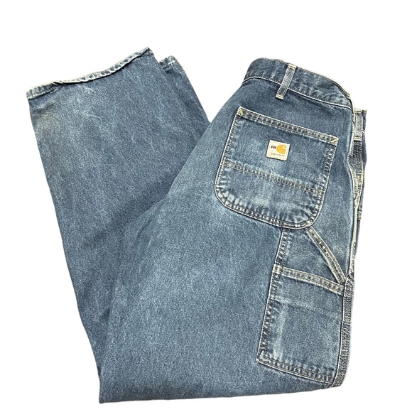Carhartt Other - Carhartt Blue Jeans FR Original Fit Cargo Utility Outdoor Workwear 36 x 32 Cat 2